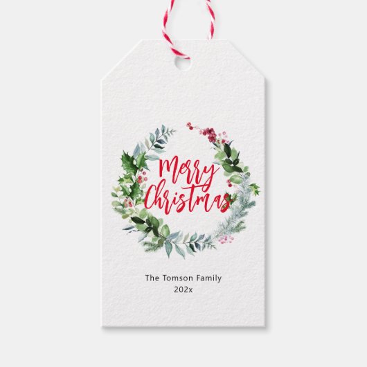 Weihnachtsfeiertag im Winter Geschenkanhänger (Vorderseite)
