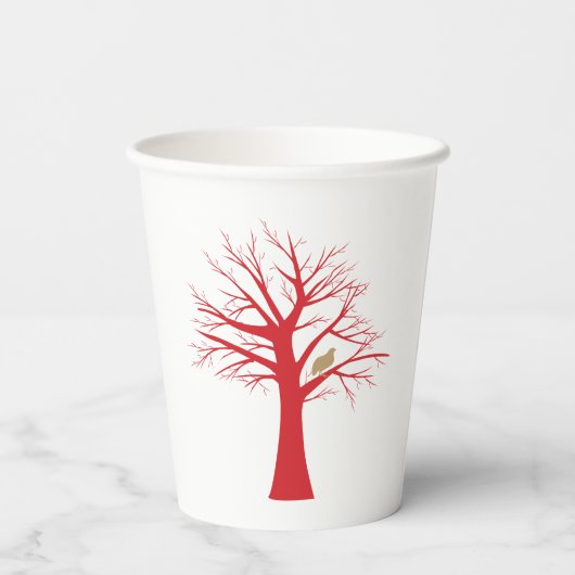 Weihnachtsfeiertag in einem Baum Pappbecher (Rückseite)