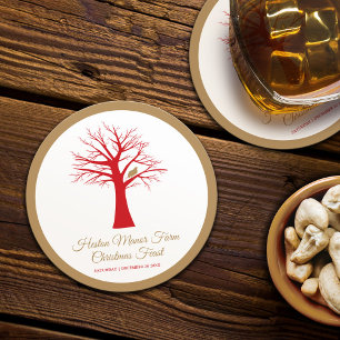 Weihnachtsfeiertag in einem Baum Runder Pappuntersetzer