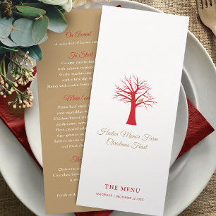 Weihnachtsfeiertag in einem Baummenü Menükarte