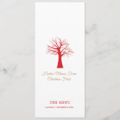 Weihnachtsfeiertag in einem Baummenü Menükarte (Vorderseite)