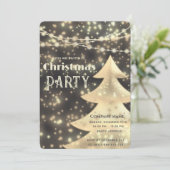 Weihnachtsfeiertag in Goldfirmen Einladung (Stehend Vorderseite)