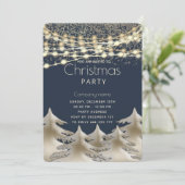 Weihnachtsfeiertag in Goldfirmen Einladung (Stehend Vorderseite)