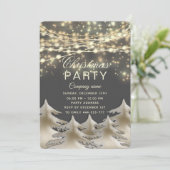 Weihnachtsfeiertag in Goldfirmen Einladung (Stehend Vorderseite)