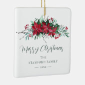 Weihnachtsfeiertag in Poinsettia Keramikornament (Rechts)