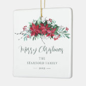 Weihnachtsfeiertag in Poinsettia Keramikornament (Links)