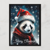 Weihnachtsfeiertag in Santa Panda Postkarte (Vorderseite)