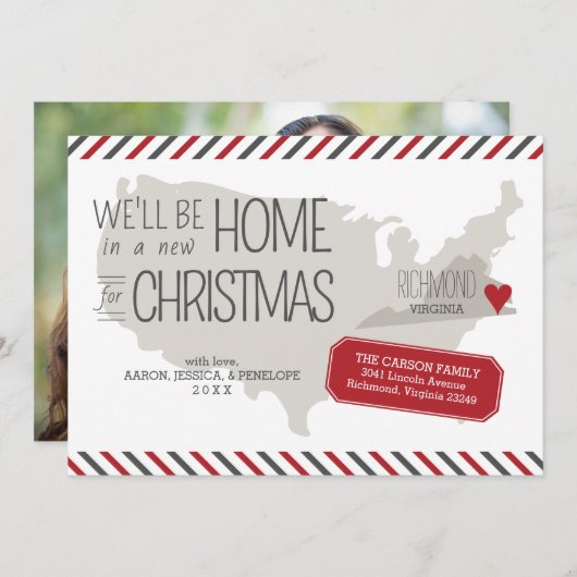 Weihnachtsfeiertag in Virginia Feiertagskarte (Vorne/Hinten)