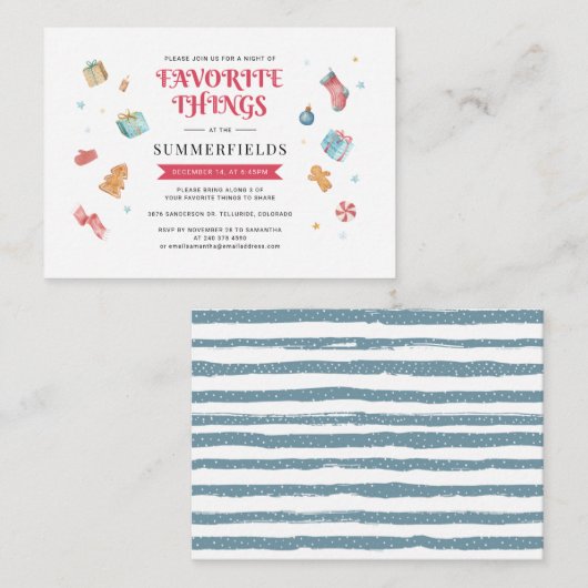 Weihnachtsfeiertag Jährlicher Familienfavorit Mitteilungskarte (Vorne/Hinten)