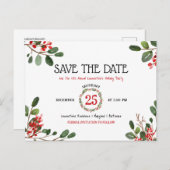 Weihnachtsfeiertag Jährliches Party Save the Date Ankündigungspostkarte (Vorne/Hinten)