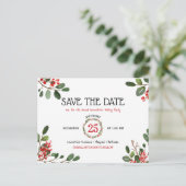 Weihnachtsfeiertag Jährliches Party Save the Date Ankündigungspostkarte (Stehend Vorderseite)