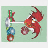 Weihnachtsfeiertag Joy Dragon Fleecedecke (Vorderseite (Horizontal))