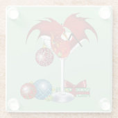 Weihnachtsfeiertag Joy Dragon Glasuntersetzer (Rückseite)