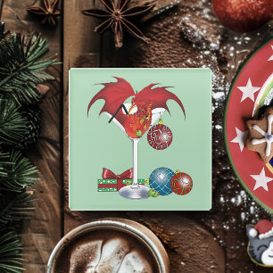 Weihnachtsfeiertag Joy Dragon Glasuntersetzer