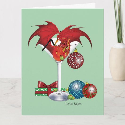 Weihnachtsfeiertag Joy Dragon Karte (Vorderseite)