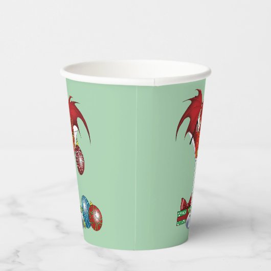 Weihnachtsfeiertag Joy Dragon Pappbecher (Rechts)