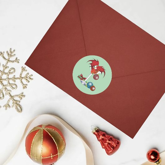 Weihnachtsfeiertag Joy Dragon Runder Aufkleber