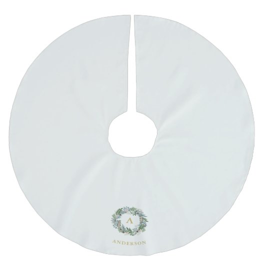 Weihnachtsfeiertag "Joy" Family Monogram Polyester Weihnachtsbaumdecke (Vorderseite)