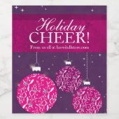 Weihnachtsfeiertag jubeln lila Weinetiketten Weinetikett (Einzelnes Label)