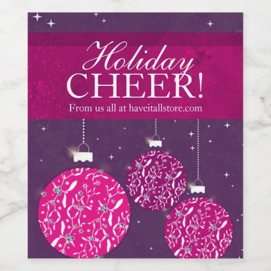 Weihnachtsfeiertag jubeln lila Weinetiketten Weinetikett (Einzelnes Label)