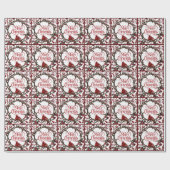 Weihnachtsfeiertag Kardinal Red Berries Geschenkpapier (Flach)