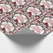 Weihnachtsfeiertag Kardinal Red Berries Geschenkpapier (Ecke)