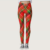 Weihnachtsfeiertag Kariert Tartan Muster Leggings (Vorderseite)