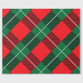 Weihnachtsfeiertag Kariert Tartan Red Green Geschenkpapier (Flach)