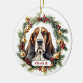Weihnachtsfeiertag Keramik Circle Ornament (Links)
