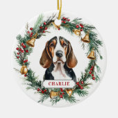 Weihnachtsfeiertag Keramik Circle Ornament (Vorne)