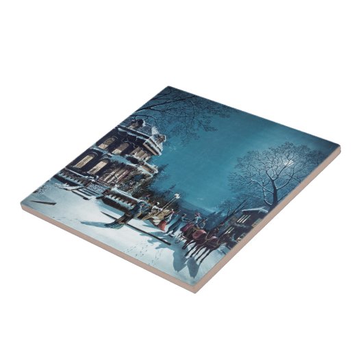 Weihnachtsfeiertag - Keramik Fliese (Seite)