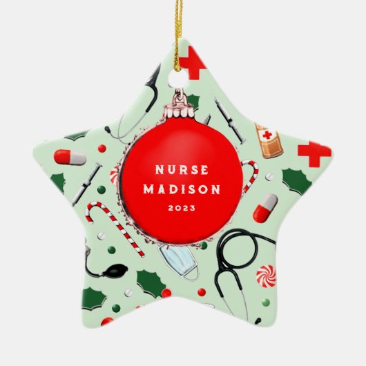 Weihnachtsfeiertag - Keramik Ornament (Vorne)