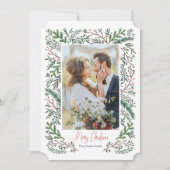 Weihnachtsfeiertag | Kiefernbaumrahmen | Fotokarte Feiertagskarte (Vorderseite)