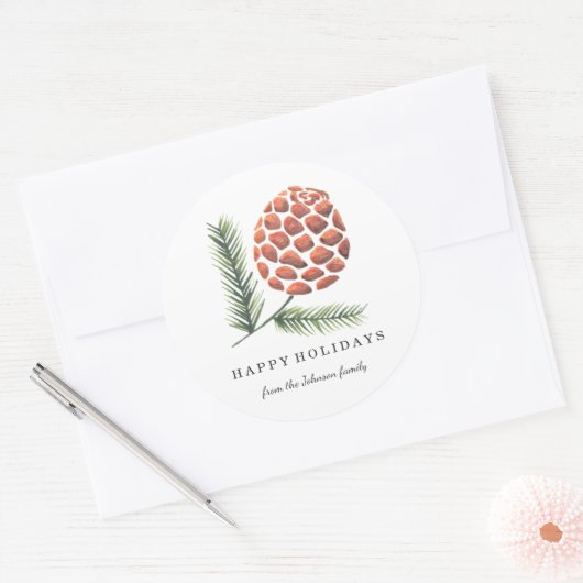 Weihnachtsfeiertag | Kiefernfadenbaum | Aufkleber (Umschlag)