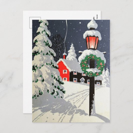 Weihnachtsfeiertag Kirche Postkarte (Vorne/Hinten)