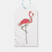 Weihnachtsfeiertag Lichter farbenfrohe Flamingo Geschenkanhänger (Vorderseite)