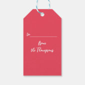 Weihnachtsfeiertag Lichter farbenfrohe Flamingo Geschenkanhänger (Rückseite)