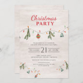 Weihnachtsfeiertag Lichter und Dekoration Einladung (Vorne/Hinten)