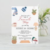 Weihnachtsfeiertag Lieblings-Dingen Einladung (Stehend Vorderseite)