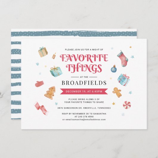 Weihnachtsfeiertag Lieblings-Party Einladung (Vorne/Hinten)