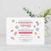 Weihnachtsfeiertag Lieblings-Party Einladung (Stehend Vorderseite)