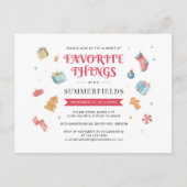 Weihnachtsfeiertag LieblingsDINGE Geschenkswap-Par Einladungspostkarte (Vorderseite)