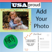 Weihnachtsfeiertag 🎄 Limettengraues Foto Feiertagspostkarte