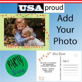 Weihnachtsfeiertag 🎄 Limettengraues Foto Feiertagspostkarte