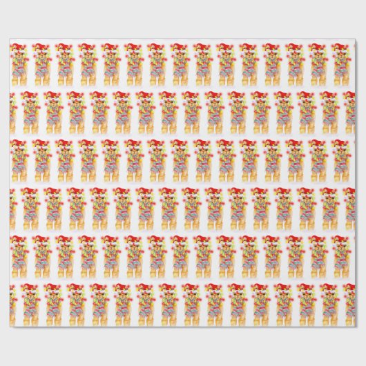 Weihnachtsfeiertag Llama Aquarellmuster Geschenkpapier (Flach)