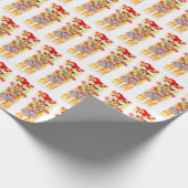 Weihnachtsfeiertag Llama Aquarellmuster Geschenkpapier (Ecke)