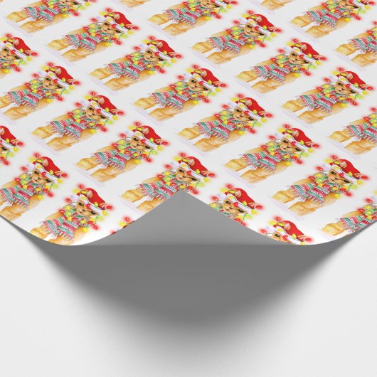 Weihnachtsfeiertag Llama Aquarellmuster Geschenkpapier (Ecke)
