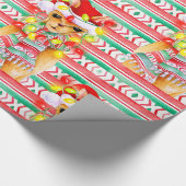 Weihnachtsfeiertag Llama Aquarellmuster Geschenkpapier (Ecke)