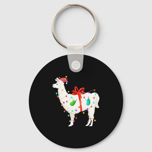 Weihnachtsfeiertag Llama Schlüsselanhänger (Vorderseite)