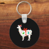 Weihnachtsfeiertag Llama Schlüsselanhänger (Vorderseite)